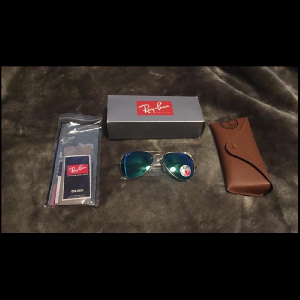 Polarized RayBan mirror lens aviator Authentic!
