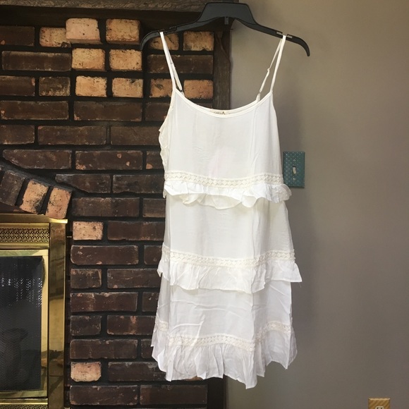 LAST ONE! Creamy ruffled boho tunic tank dress - Picture 2 of 5