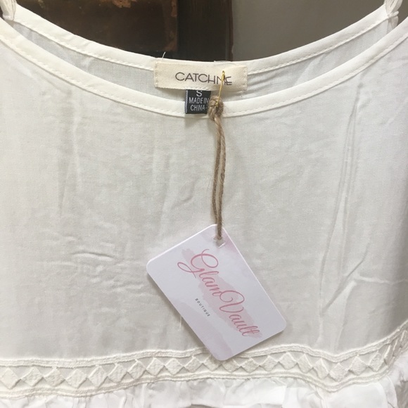 LAST ONE! Creamy ruffled boho tunic tank dress - Picture 3 of 5