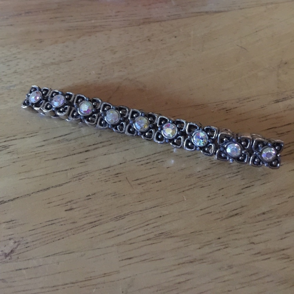 Rhinestone silver tone bracelet - Picture 3 of 4