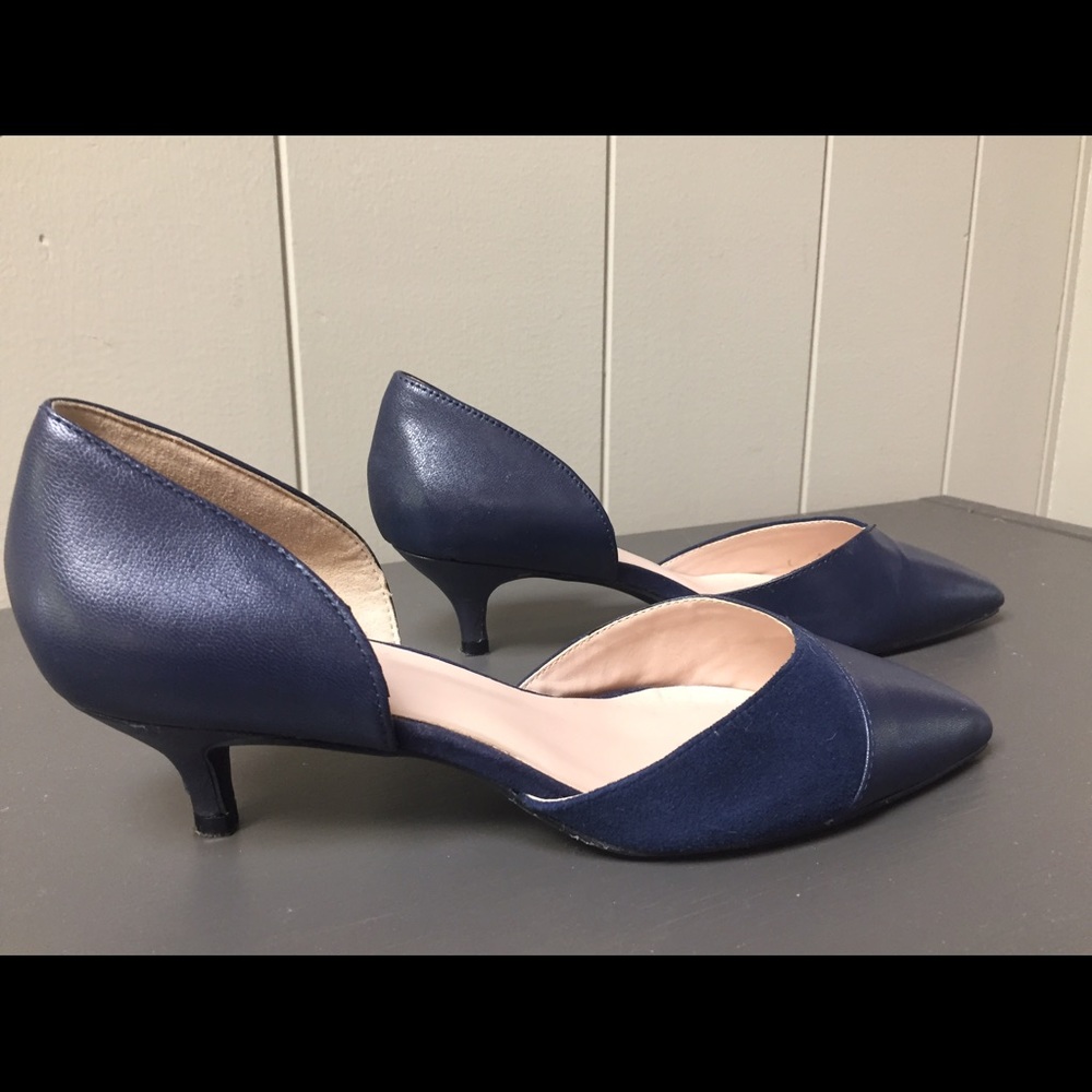 Nine West Navy D'Orsay low heel pumps size 7