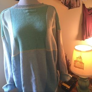 Pastel colorblock grandma sweater