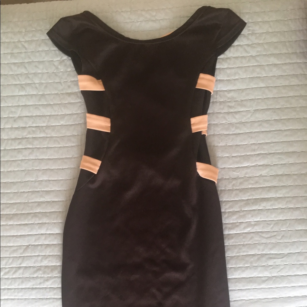 Black & Tan Body con Dress