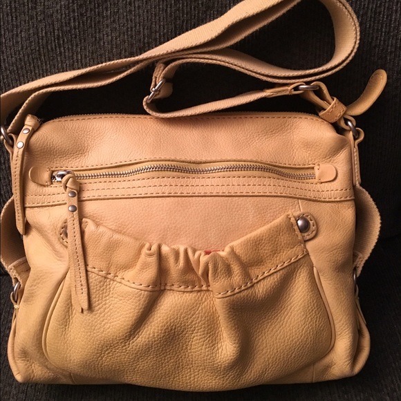 Fossil Handbags - Fossil Yellow Leather Large Hobo Cross Body Purse