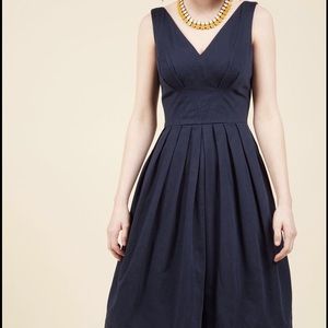 Culminate in Charm Navy Blue Modcloth Dress