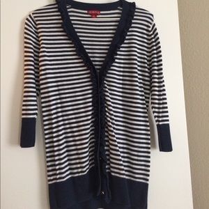 3/4 Sleeve Striped Cardigan