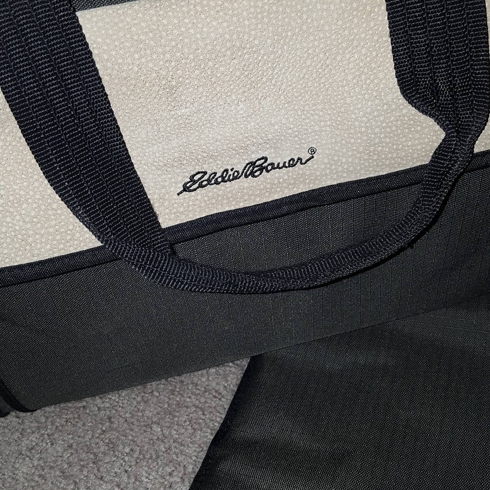 《Eddie Bauer》green•tan leather•delux diaper bag - Picture 6 of 6