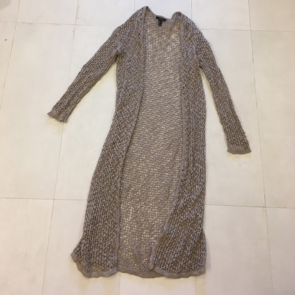 Long Open Knit Cardigan