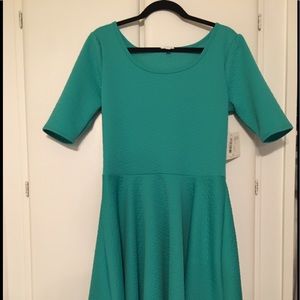 Lularoe Nicole Turquoise "Quilted" NWT XL