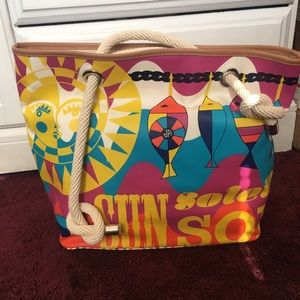 Jonathan Adler Women's Pink Sun Canvas Tote