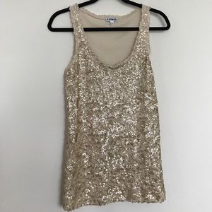 Gold sequin party tank!
