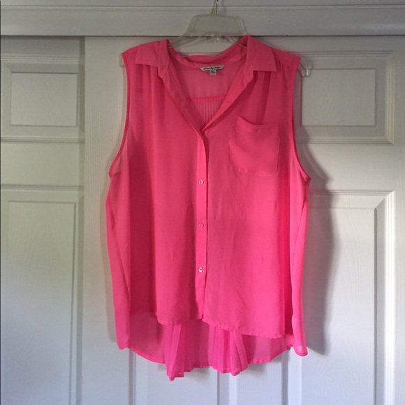 Pink AEO Sleeveless Blouse - Picture 1 of 6
