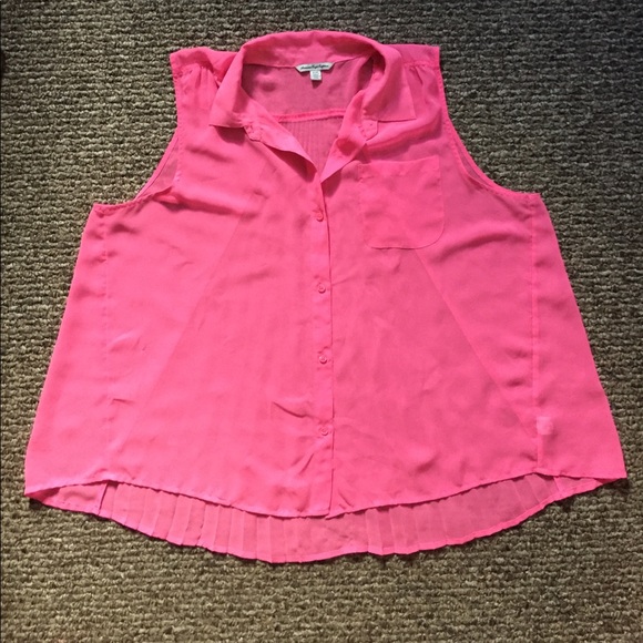 Pink AEO Sleeveless Blouse - Picture 3 of 6