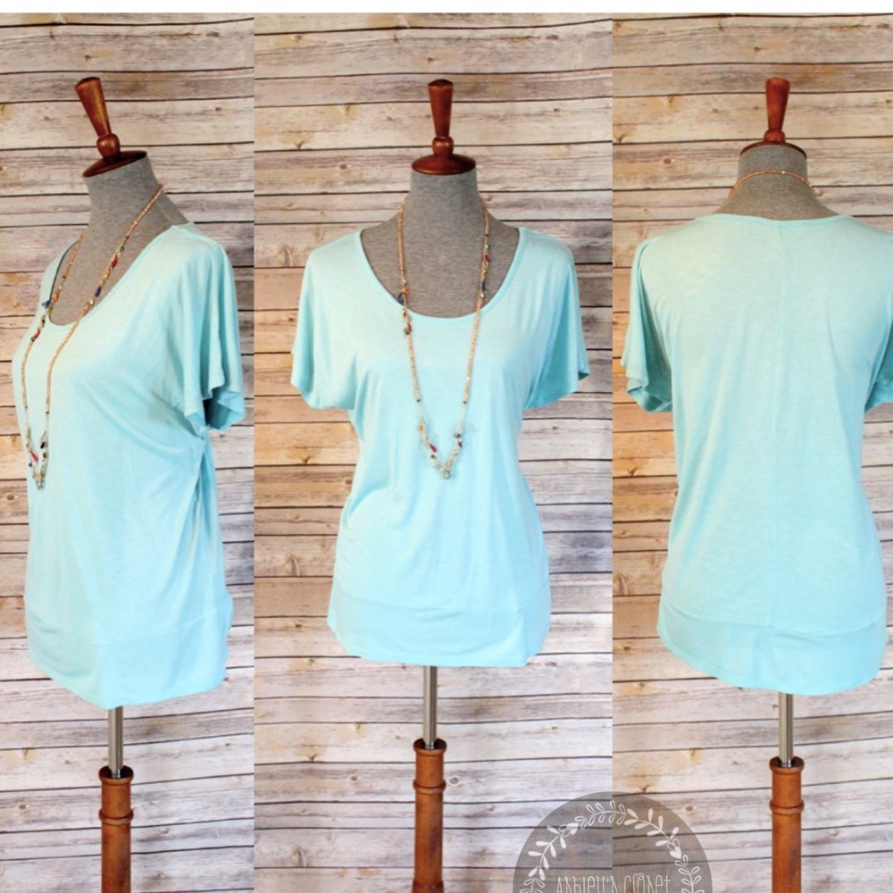 Casual Teal Short Sleeve Tee