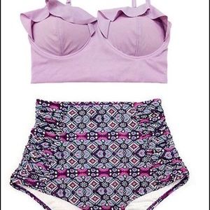 Ruffled high waist swimsuit