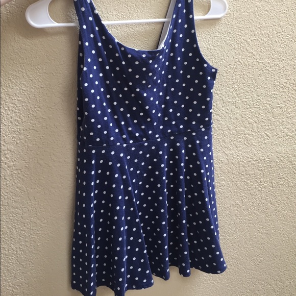Blue polka dotted tank. Great condition! - Picture 2 of 4