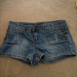 Denim shorts with stud details