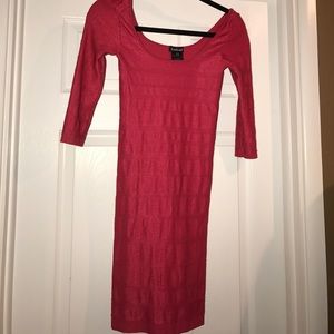 Red mid- length bodycon dress