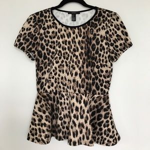 Leopard Peplum Top