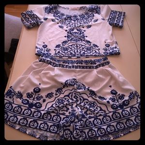 Crop top and matching shorts