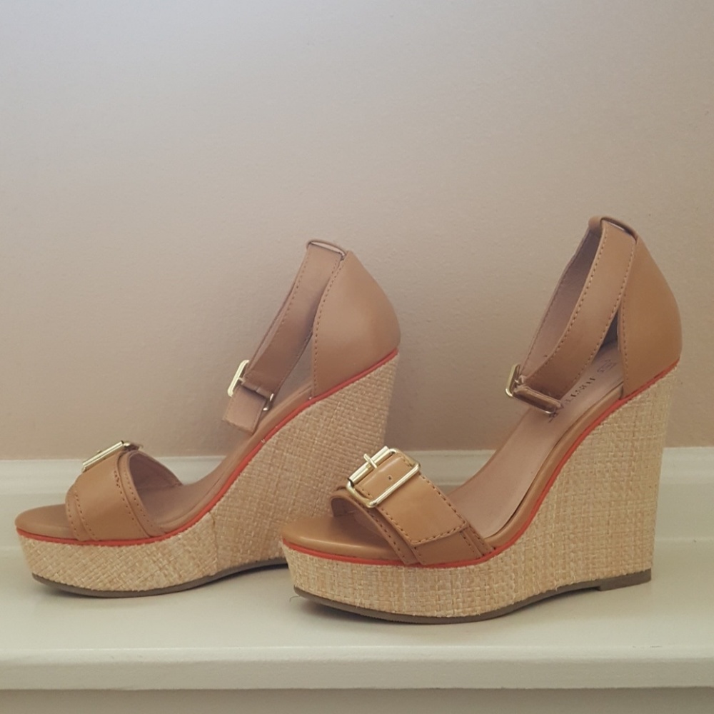 Camel Colored Wedges - Just Fab