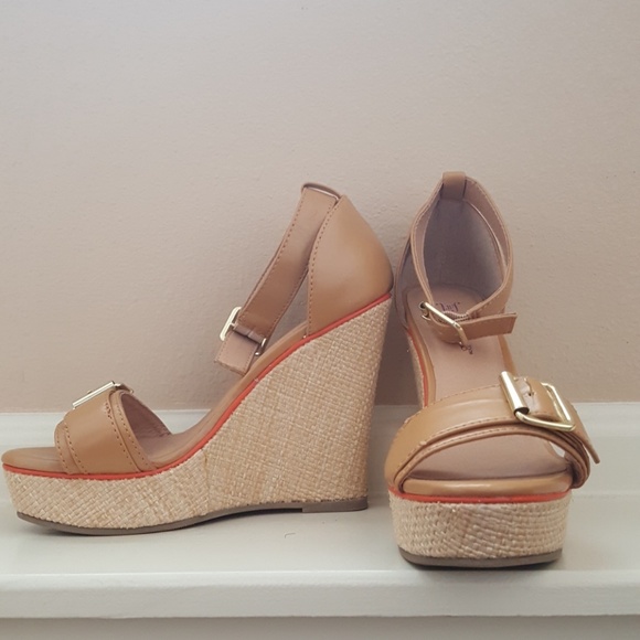 Camel Colored Wedges - Just Fab - Picture 2 of 4