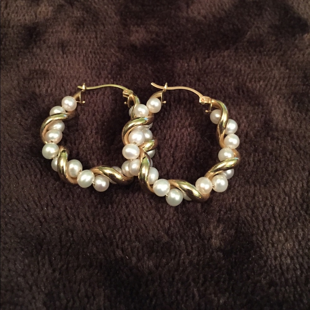 Pearl Hoop Earrings