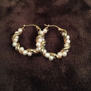 Pearl Hoop Earrings
