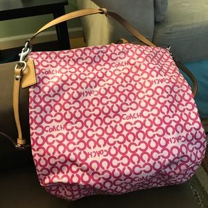 Hot pink COACH crossbody bag