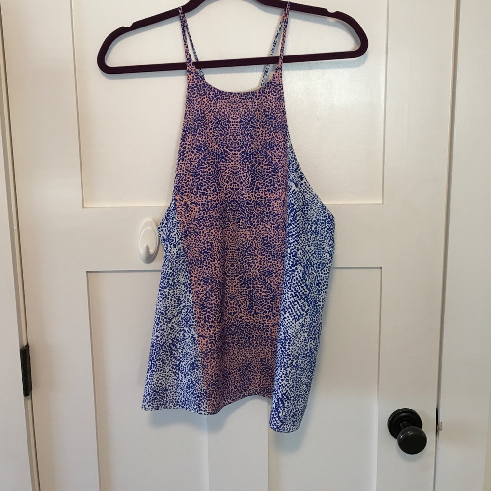 Bec & bridge cheetah blue and pink top blue size 8