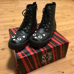 T.U.K Black Kitty 7-Eye Sneaker Boot