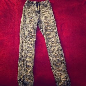 Acid washed High waist jeans