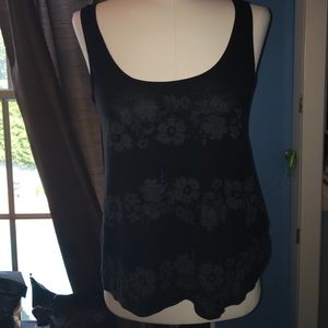Black lace back tank top