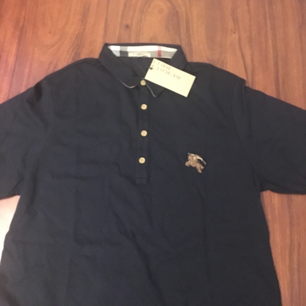 Burberry brit polo shirt/ navy blue color new