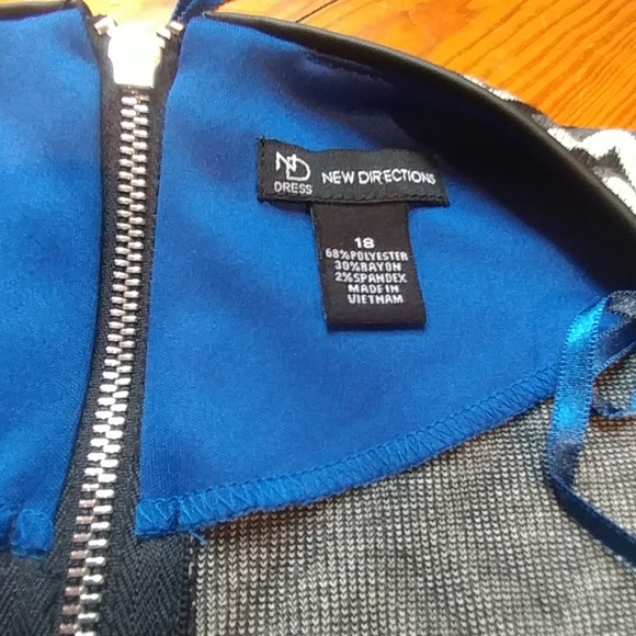 Plus size New Directions black/white/grey dress - Picture 4 of 4