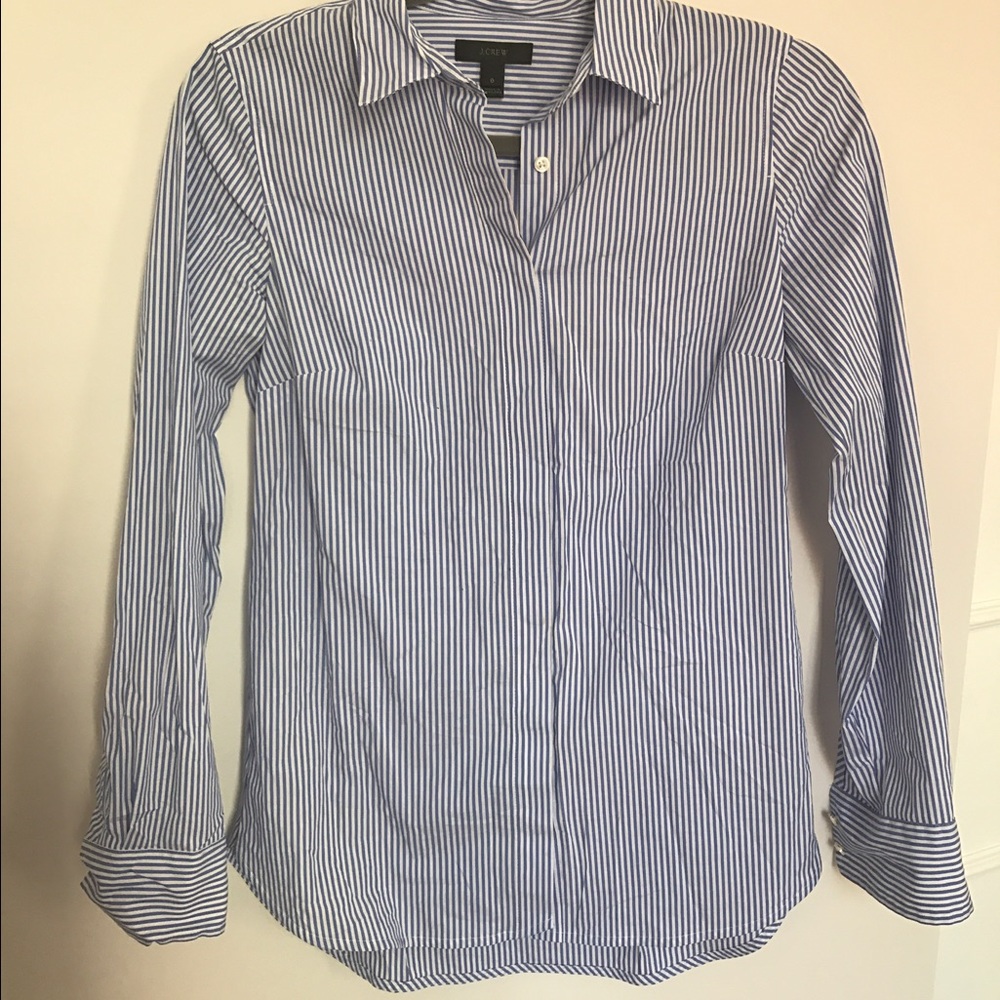 Jcrew blue striped button down