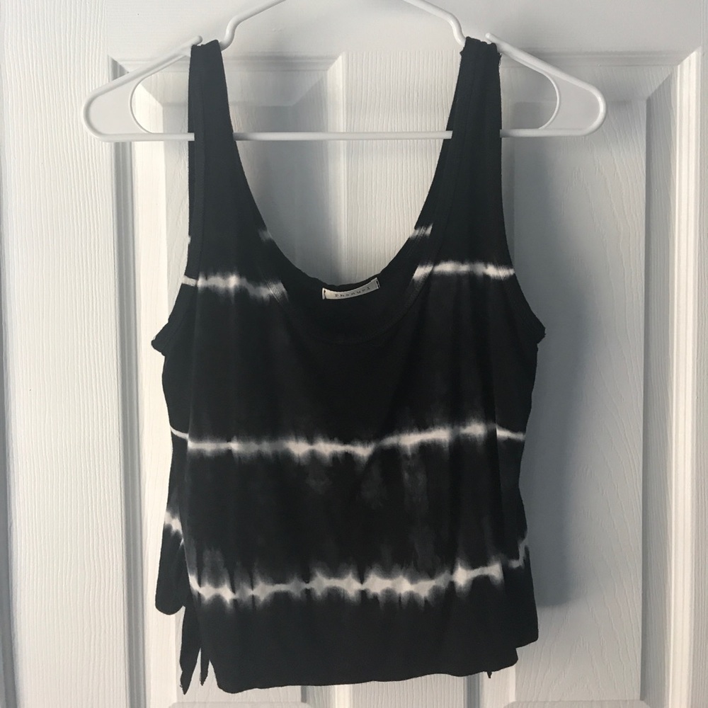 Navy blue & white tie dye cropped tank
