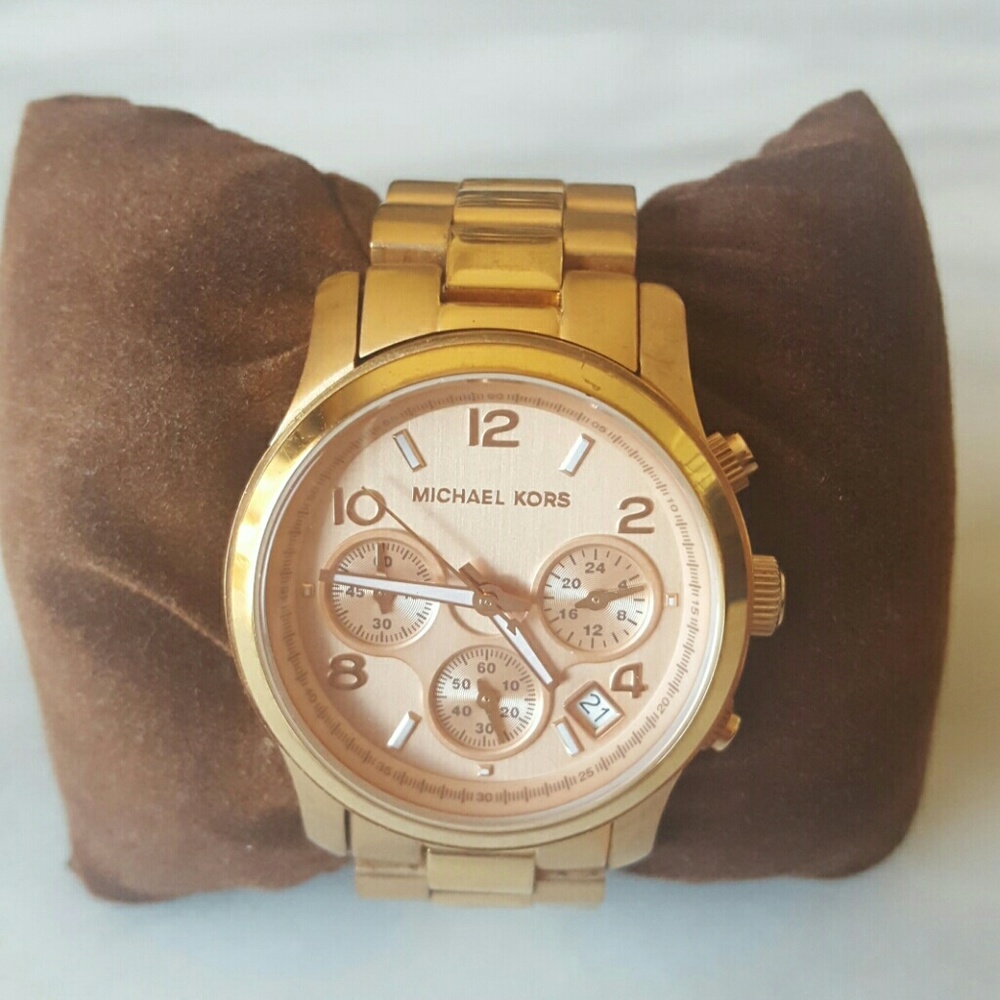 Michael Kors Rose Gold Chronograph Runway Watch