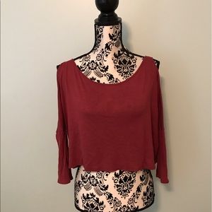Red open-shoulder Abercrombie & Fitch top