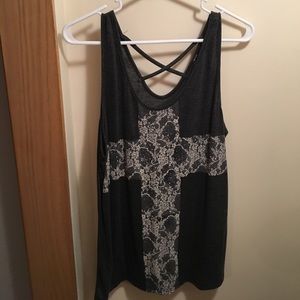 Sequin cross tank top