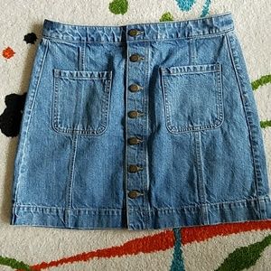 Loft Hight Waist Denim Mini Skirt with Buttons