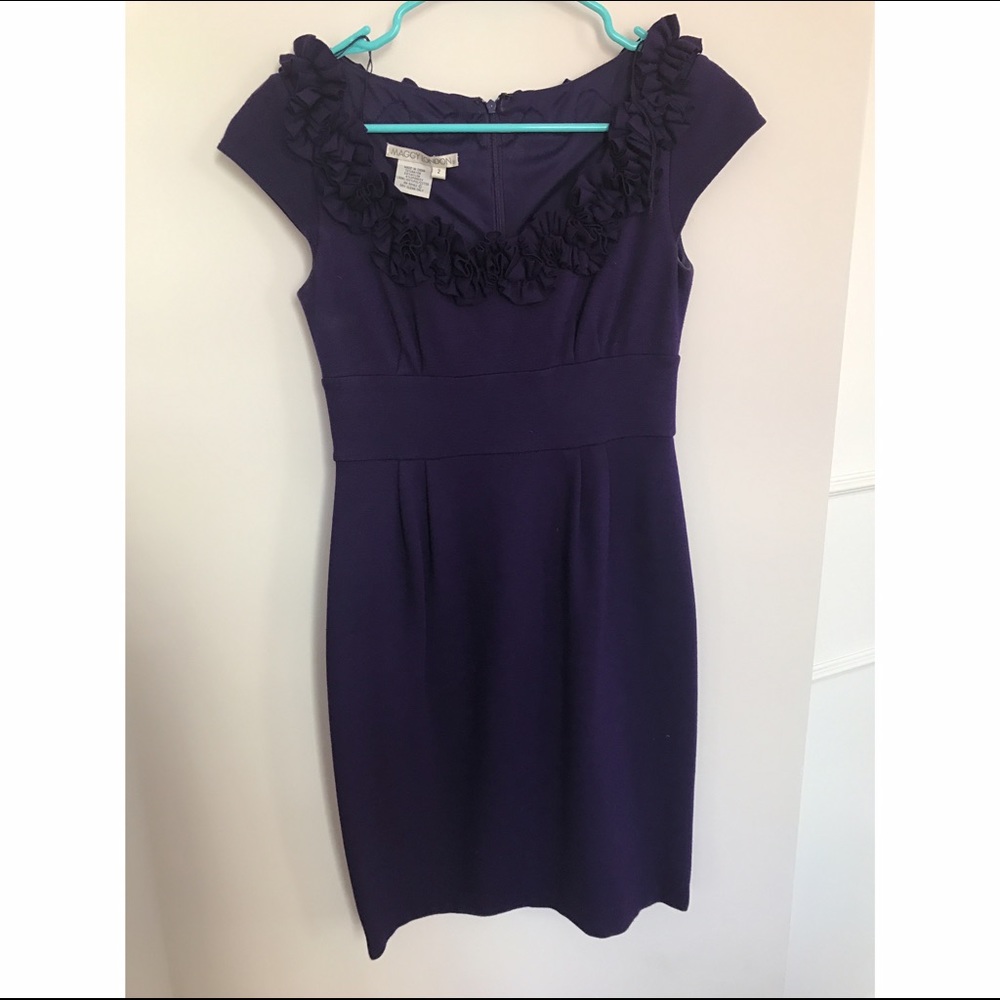 Purple fitted cocktail dress