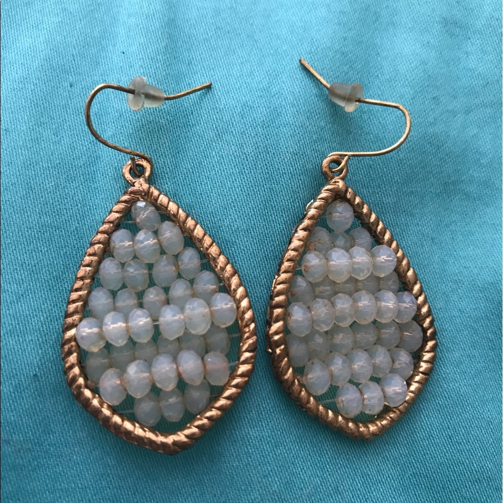 Vermeil iridescent bead drop earring