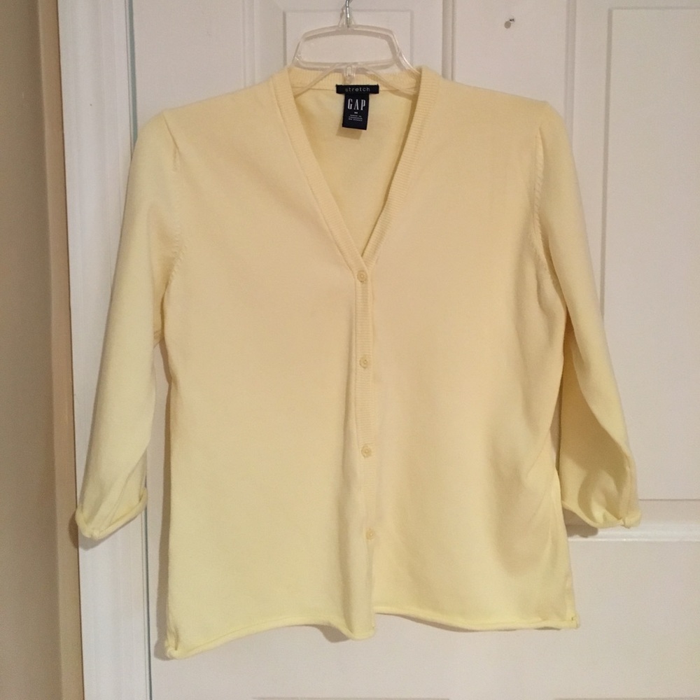 Yellow 3/4 Sleeve Gap Stretch Fit Cardigan size M