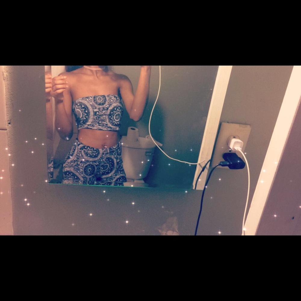 crop top and flare out pants