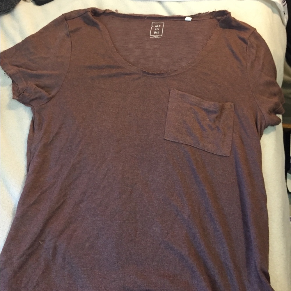 destroyed maroon t shirt