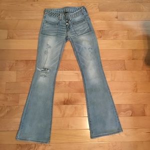 American Eagle Flare Distressed Jeans