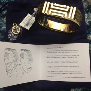 BNWT 16k gold Tory burch Fitbit flex caged bangle