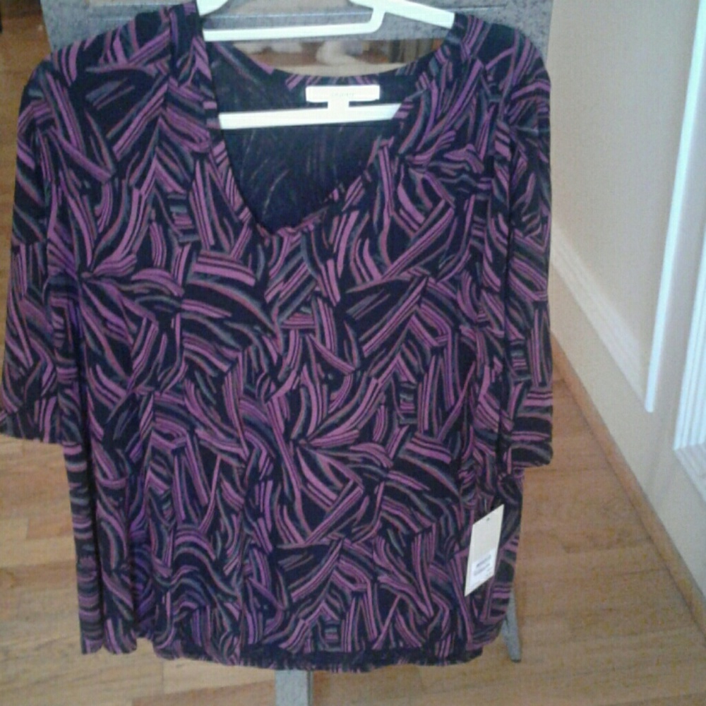 Black and purple NEW rayon top from Nordstrom  wit