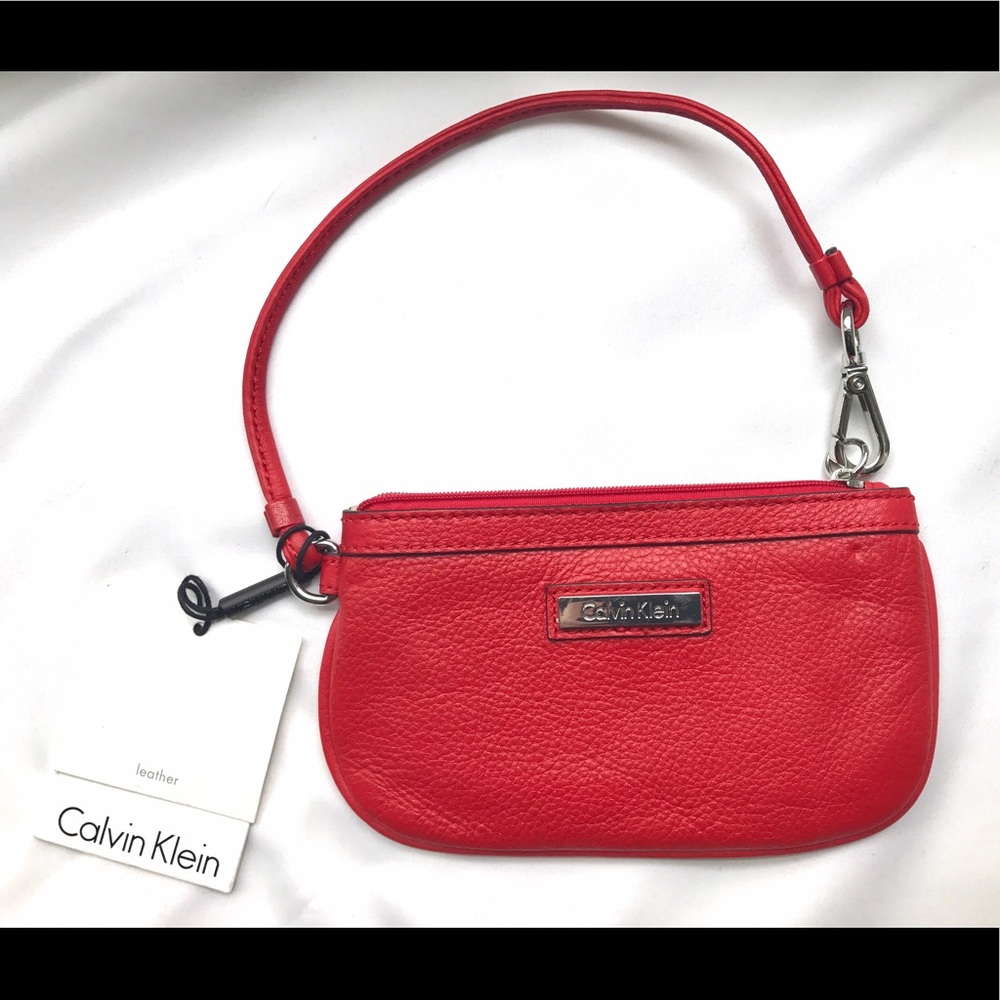 Calvin Klein red wristlet